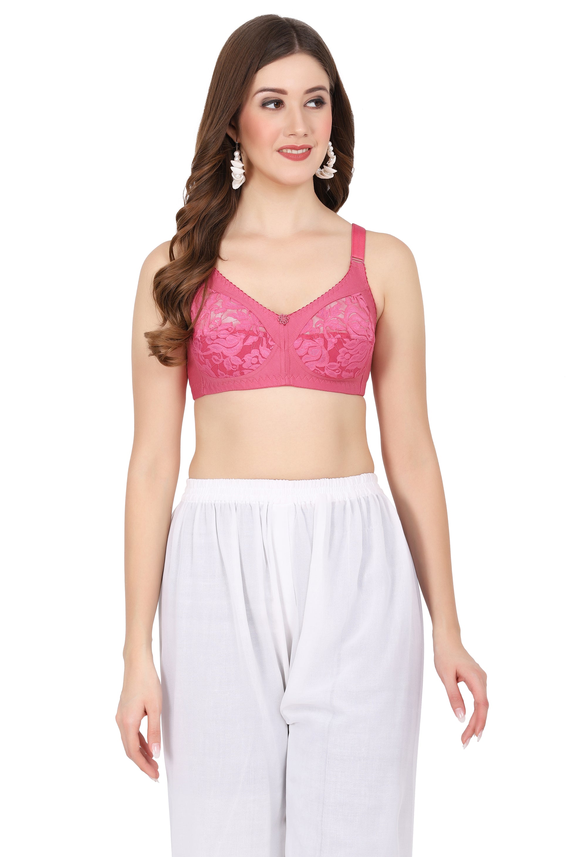 Elegant lace bra under ₹400 – figure fit net bra in Cup B size.