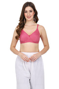 Onion color fig bra for women offering seamless comfort, molded cup design, and secure back bra closure for daily wear.

