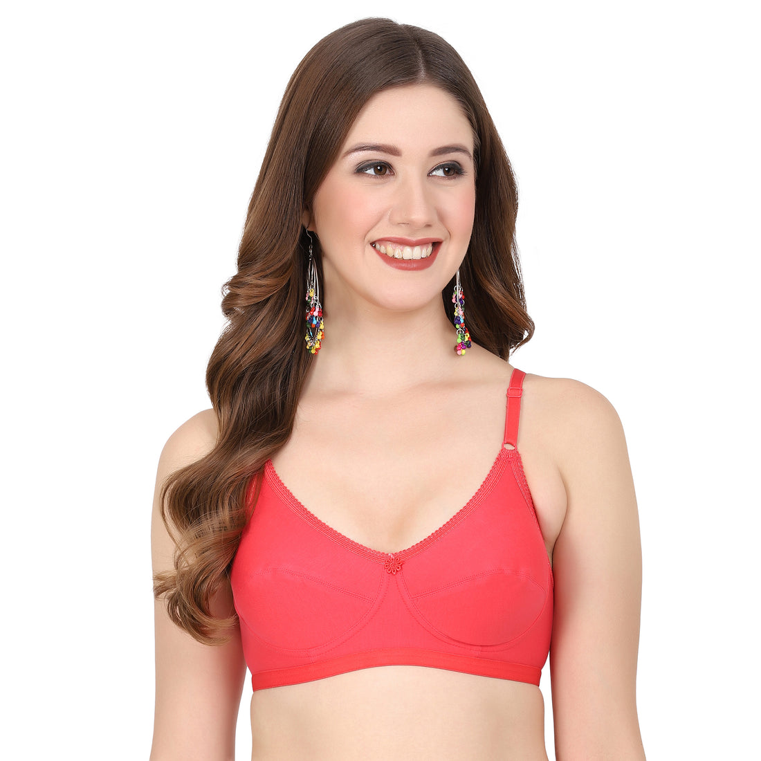 Cup B bra size hosiery bra with minimal coverage and back closure – seamless snug fit for daily wear.
