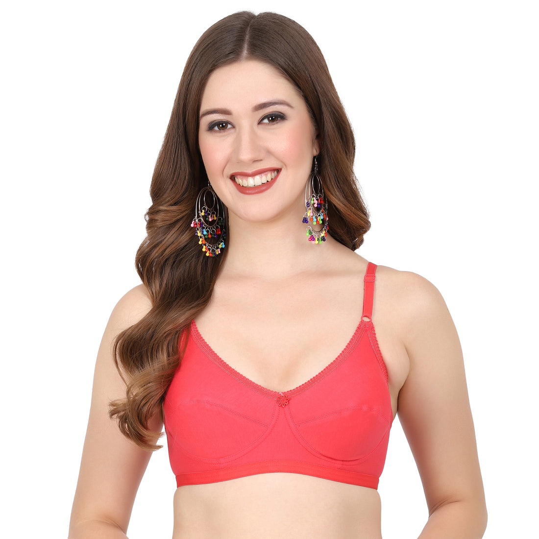 Cup B bra size hosiery bra with minimal coverage and back closure – seamless snug fit for daily wear.
