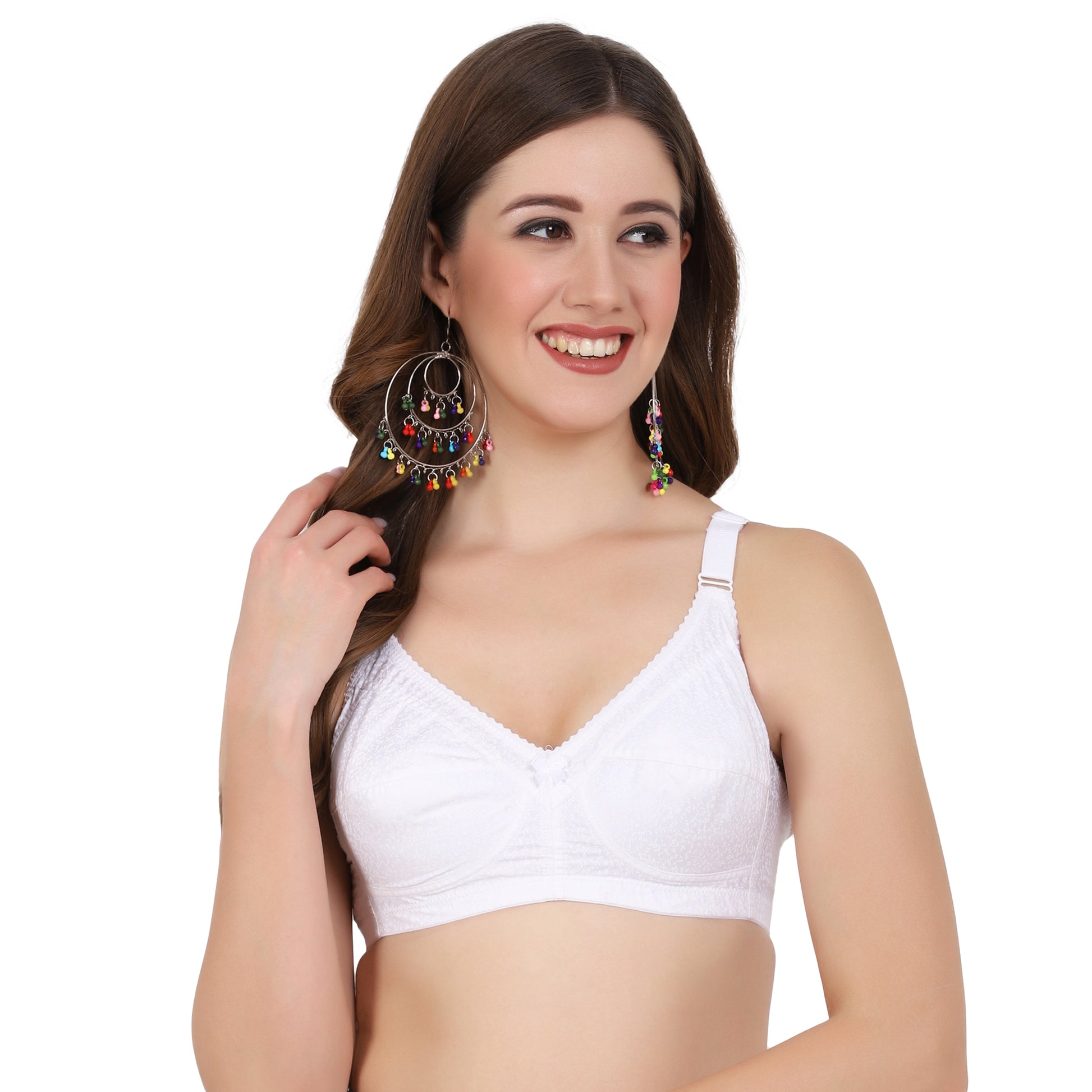 White Comfortable cotton bras online—Figure Fit non-padded bra made from pure cotton for ultimate breathability.
