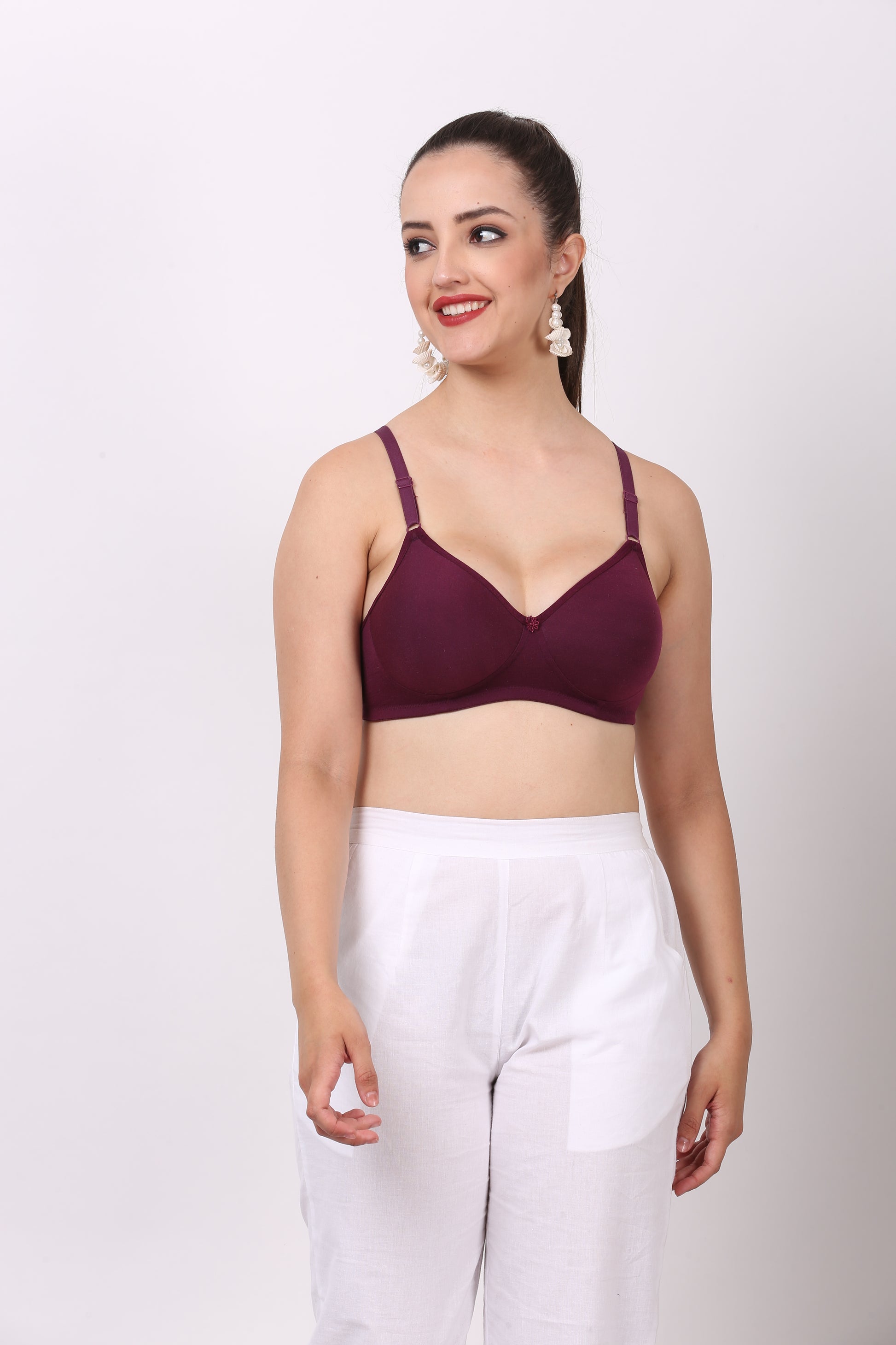 Figure Fit lingerie everyday bra style with soft padded cups, back bra closure, and nylon fabric – perfect for women.

