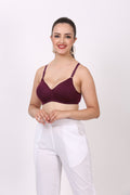 Going for a date? Choose the wine color Figure Fit bra – a women padded bra with demi bra coverage, nylon fabric,  perfect for date. 
