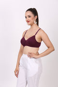 Women padded bra in nylon fabric with demi bra coverage and back bra closure – Figure Fit Juliet in 32 B bra size.

