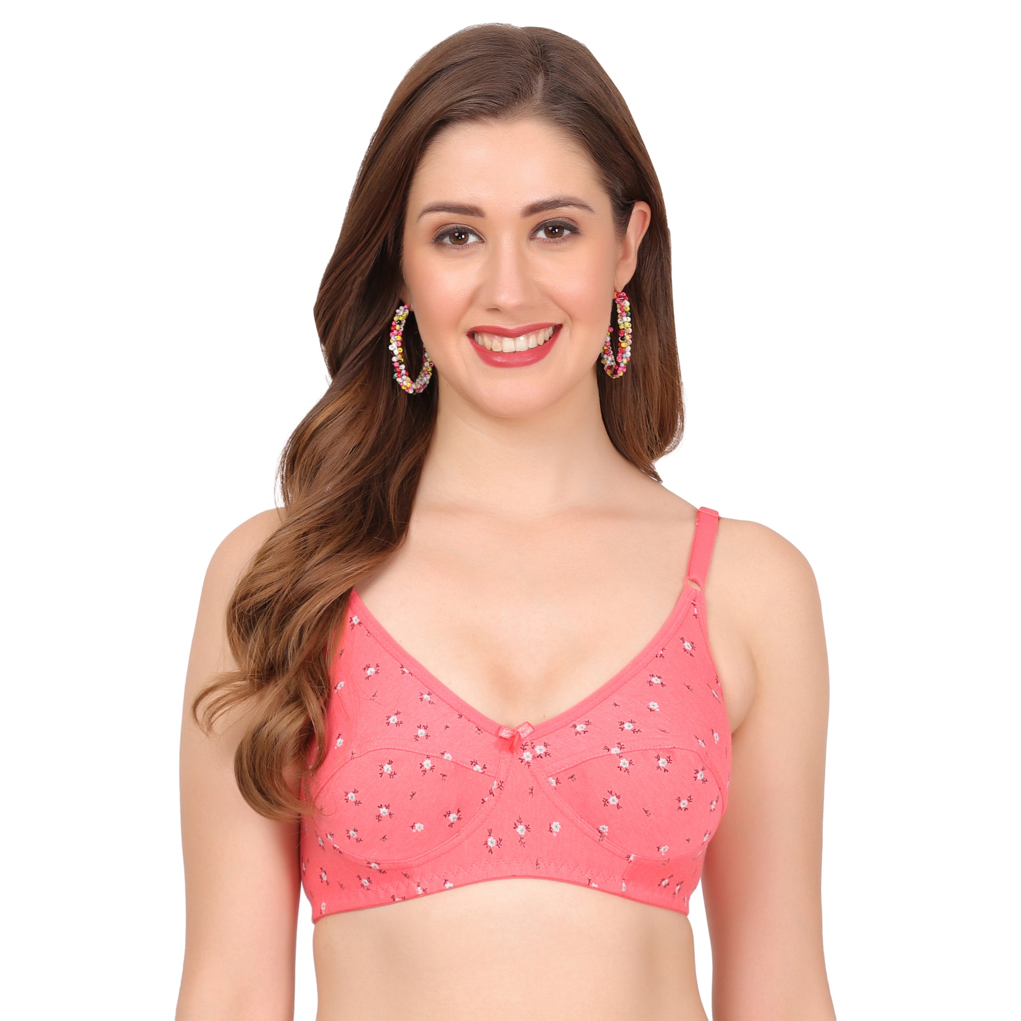 Sanjoli printed bra for women with cup B bra size, back closure type, and full bra coverage – a perfect everyday comfort style.