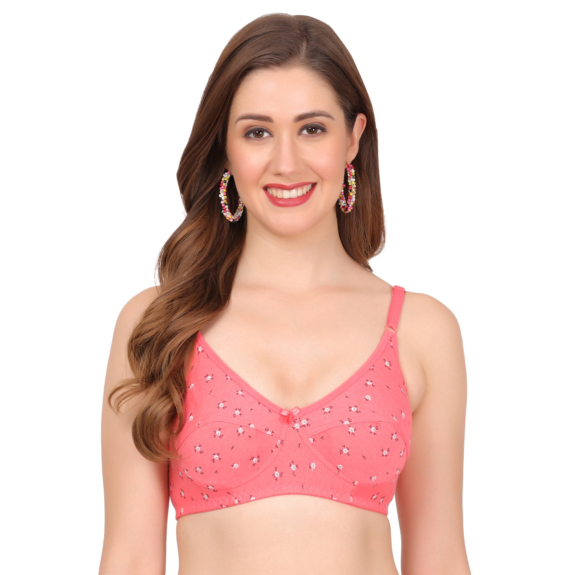 Sanjoli printed bra for women with cup B bra size, back closure type, and full bra coverage – a perfect everyday comfort style.