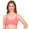 Comfort style printed bra for women with back closure, full coverage support, and breathable fabric by Figure Fit lingerie.