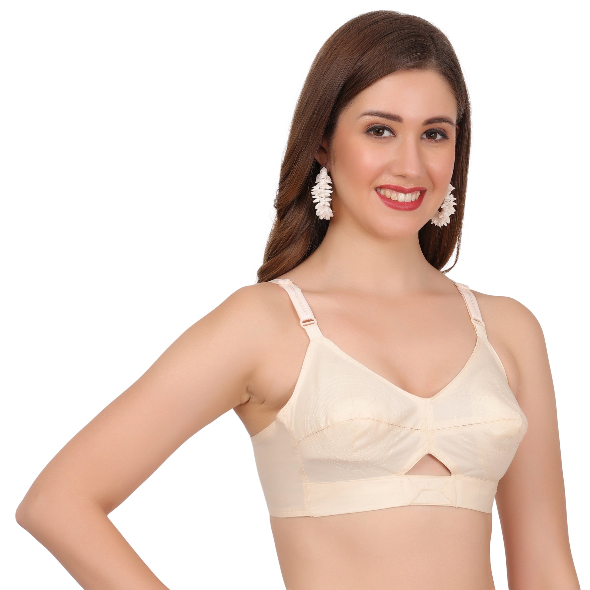 Cotton bra for daily use, designed for softness and maximum comfort throughout the day.
