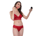 Looking for a Valentine’s Day gift for your wife? Choose the Figure Fit red net bra with matching set, adorned with lace for elegance.






