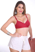 Back bra closure type Figure Fit bra in Rani with padded cups and adjustable fit for all-day comfort.

